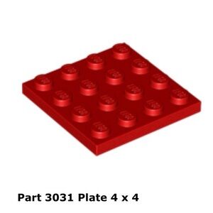 (100) New LEGO 4x4 *Red* Plates LOT Pieces Baseplates Part #3031 Bulk
